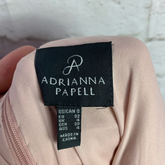 Adrianna Papell Tiered Chiffon One Shoulder Gown 0 - Picture 8 of 11